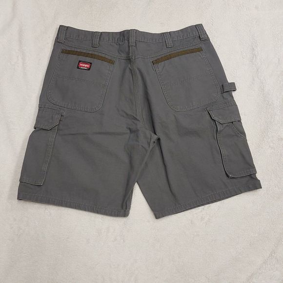 Wrangler Workwear Gray Ripstop Fabric Carpenter Cargo Shorts Men's Size 38 - Picture 7 of 7